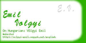 emil volgyi business card
